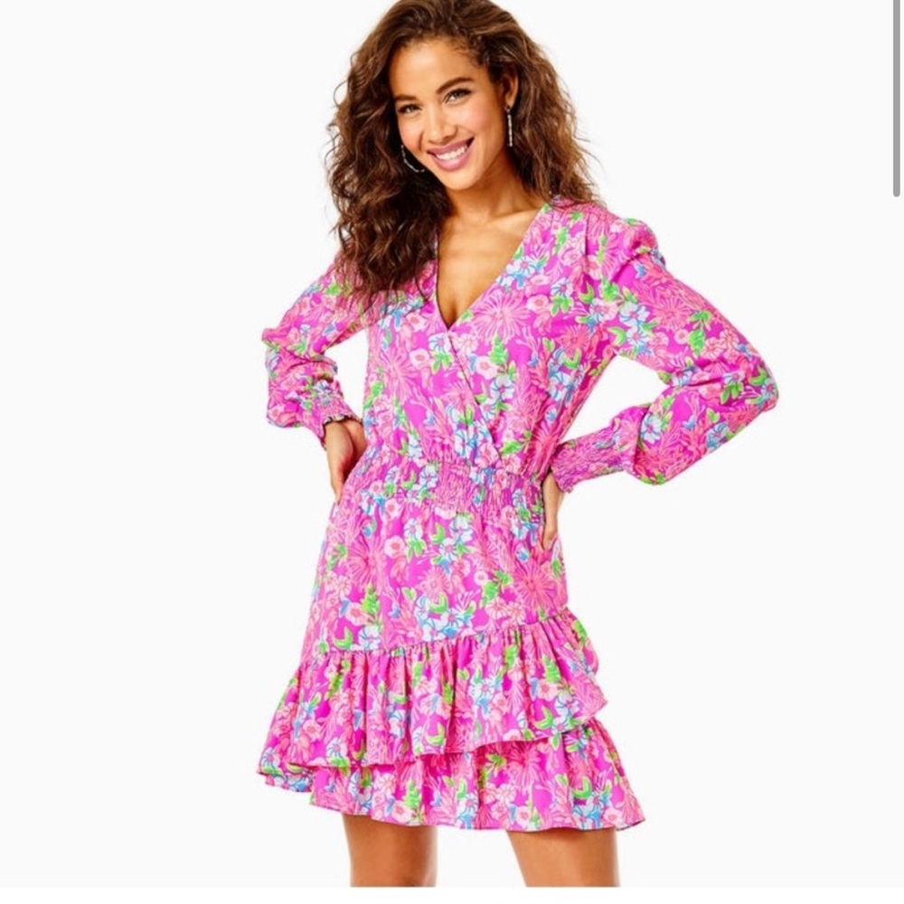 NWT Lilly Pulitzer Cristiana Stretch Dress. Size 8. Amethyst Moms the Word.